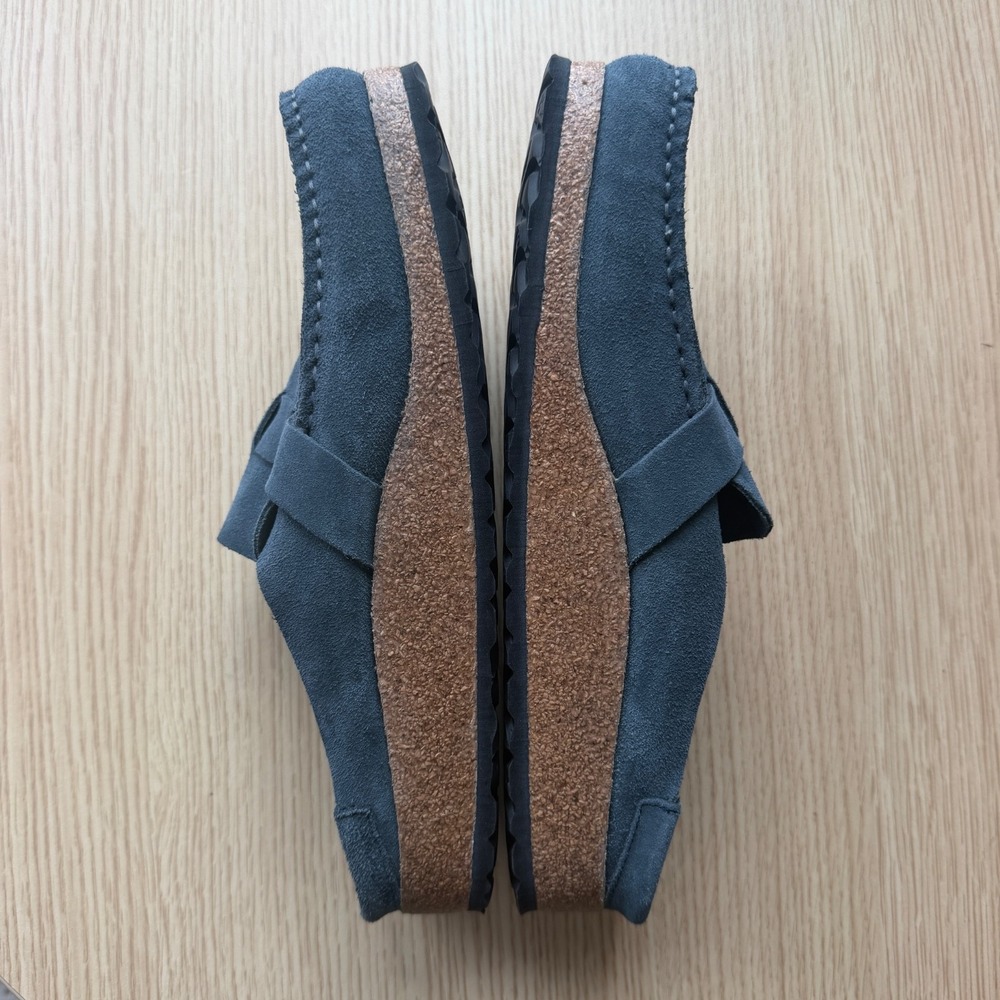 Birkenstock Buckley Big Buckle Navy Suede Moccasin Clogs EU 41 US W10 M8 - Picture 9 of 13